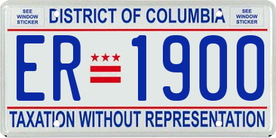 DC license plate ER1900