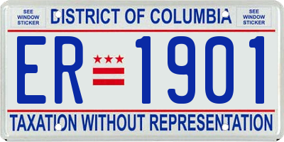 DC license plate ER1901