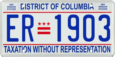 DC license plate ER1903