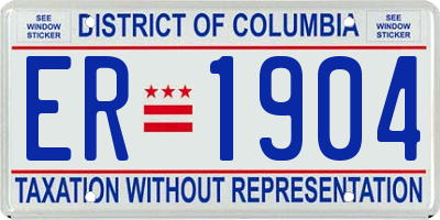 DC license plate ER1904