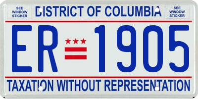 DC license plate ER1905