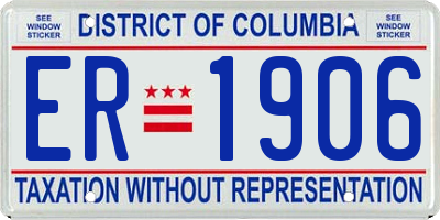 DC license plate ER1906