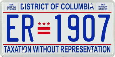 DC license plate ER1907