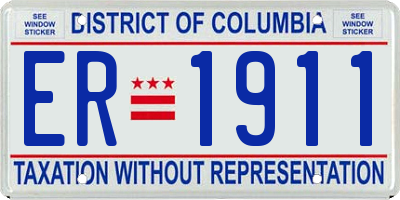 DC license plate ER1911