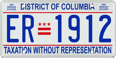 DC license plate ER1912