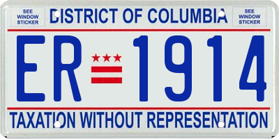 DC license plate ER1914