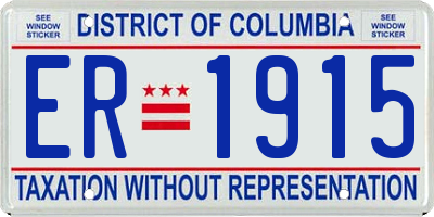 DC license plate ER1915