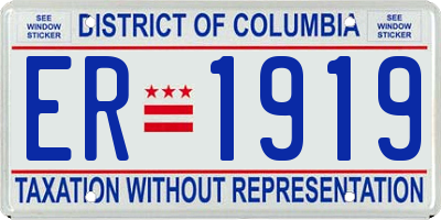 DC license plate ER1919