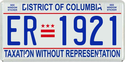 DC license plate ER1921