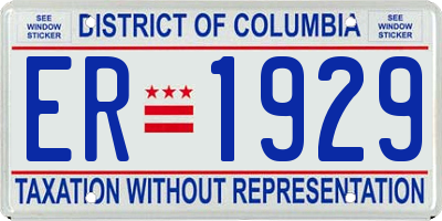 DC license plate ER1929