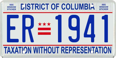 DC license plate ER1941