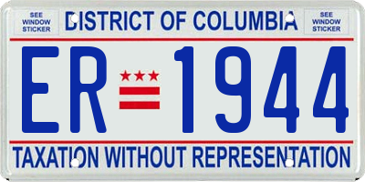 DC license plate ER1944