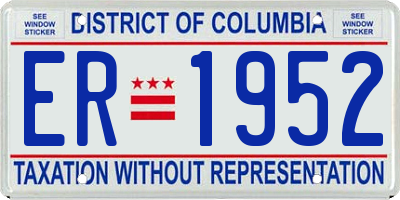 DC license plate ER1952
