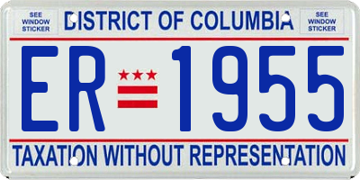 DC license plate ER1955