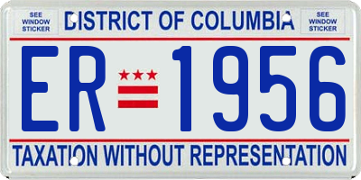 DC license plate ER1956