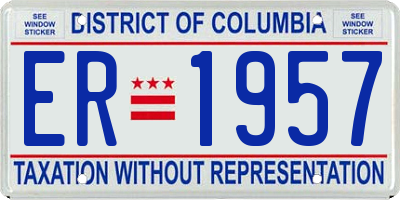 DC license plate ER1957