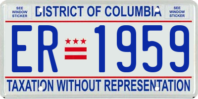 DC license plate ER1959