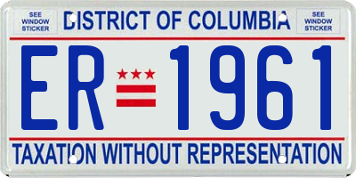 DC license plate ER1961