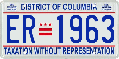 DC license plate ER1963