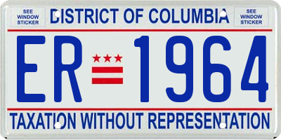 DC license plate ER1964