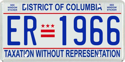DC license plate ER1966