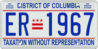 DC license plate ER1967