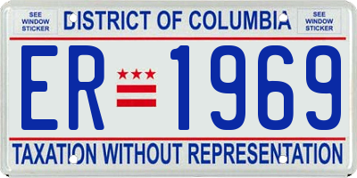 DC license plate ER1969