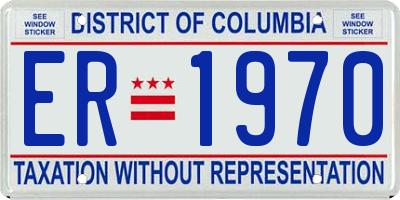 DC license plate ER1970
