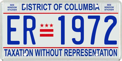 DC license plate ER1972