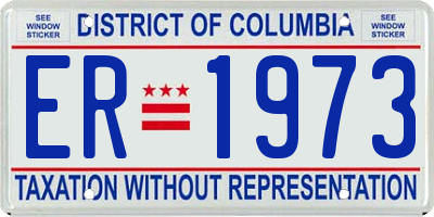 DC license plate ER1973