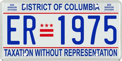 DC license plate ER1975