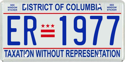 DC license plate ER1977