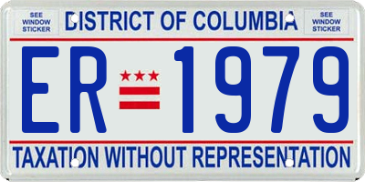 DC license plate ER1979