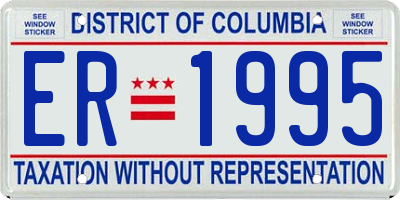 DC license plate ER1995