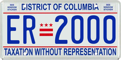 DC license plate ER2000