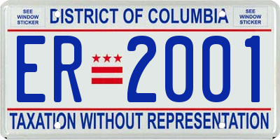 DC license plate ER2001