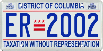 DC license plate ER2002