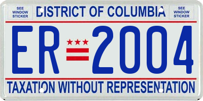 DC license plate ER2004