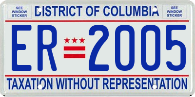 DC license plate ER2005