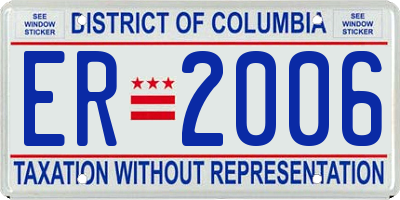 DC license plate ER2006