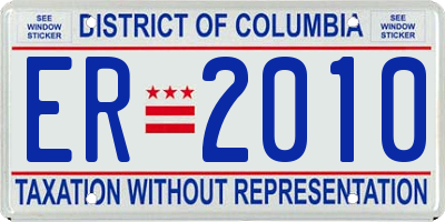 DC license plate ER2010