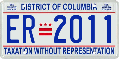 DC license plate ER2011