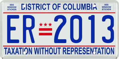 DC license plate ER2013
