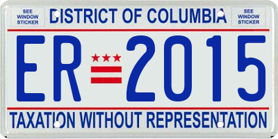 DC license plate ER2015