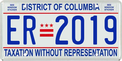DC license plate ER2019
