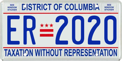DC license plate ER2020