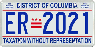 DC license plate ER2021