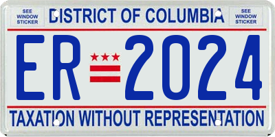 DC license plate ER2024