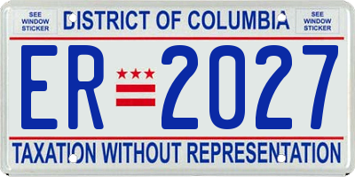 DC license plate ER2027