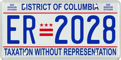 DC license plate ER2028